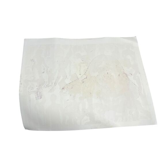 Vtg Mid Century Abstract People Figural Screenprint Art Print 26"x20" - Picture 6 of 6